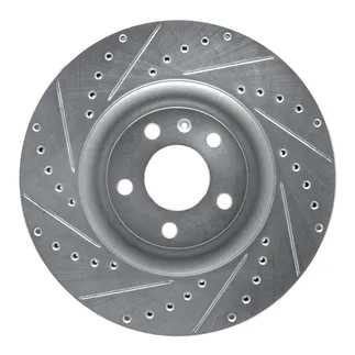 R1 Concepts EDZ-73031L Brake Rotor Drilled and Slotted Silver